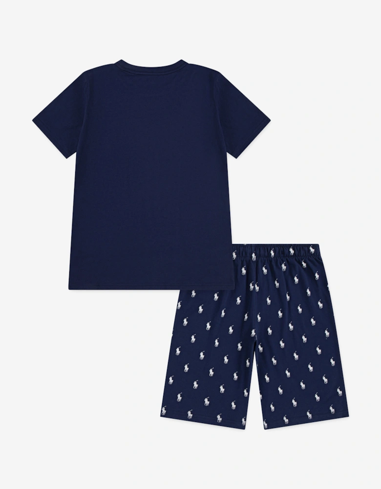 Boys Cotton Jersey Short Pyjamas Set in Navy