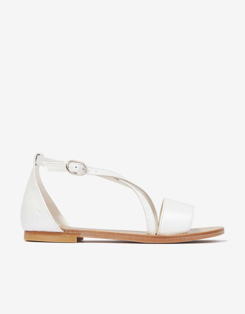 Girls Fia Leather Sandals in White