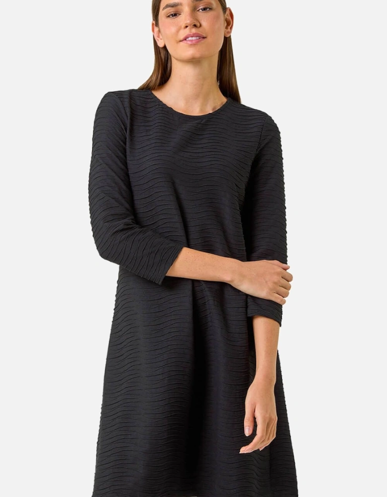 Textured A-Line Stretch Dress