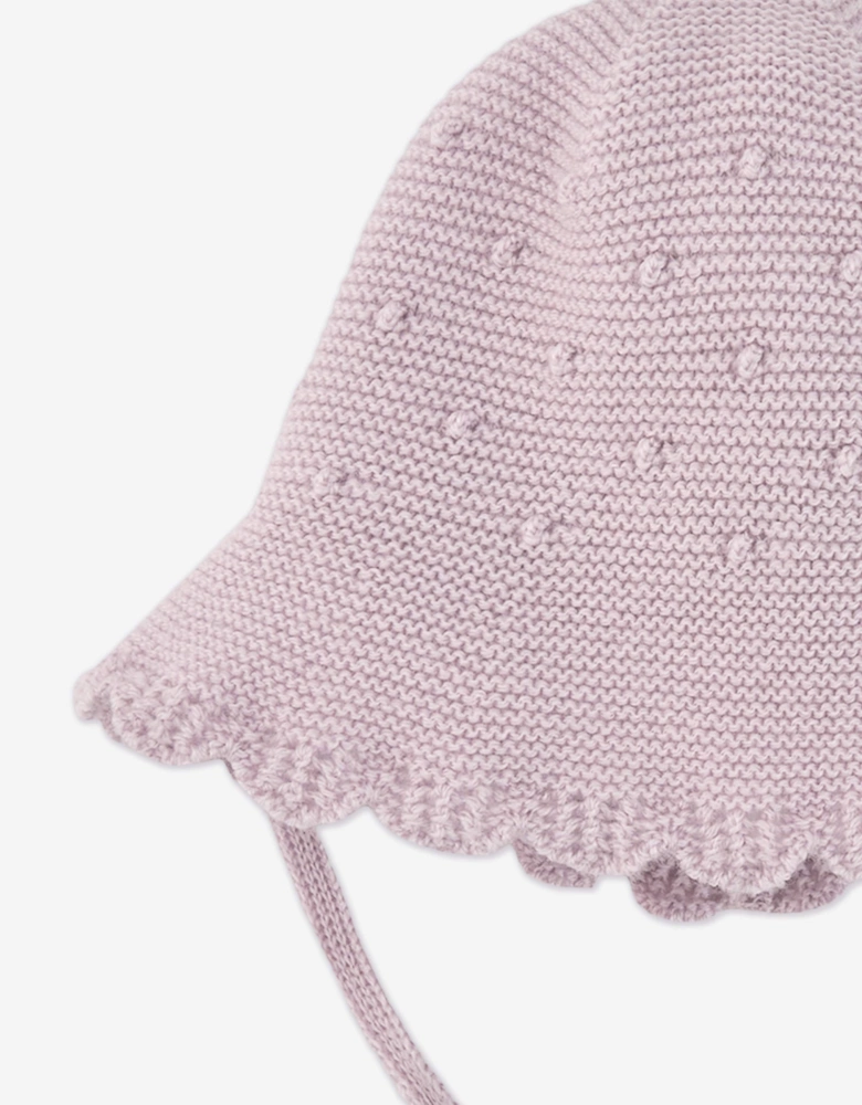 Baby Girls Wool Knit Hat in Purple
