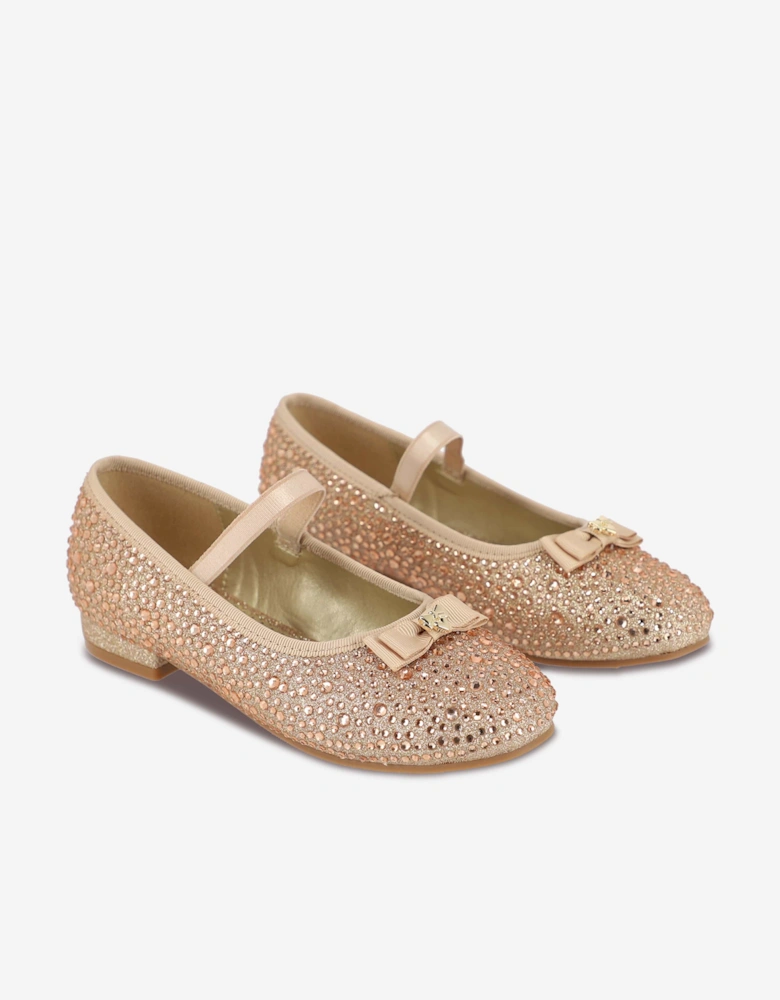 Angels Face Girls Dahlia Crystal Pumps in Gold