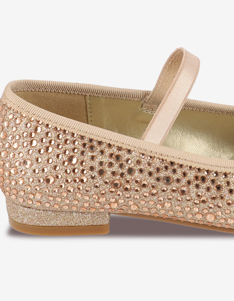 Angels Face Girls Dahlia Crystal Pumps in Gold