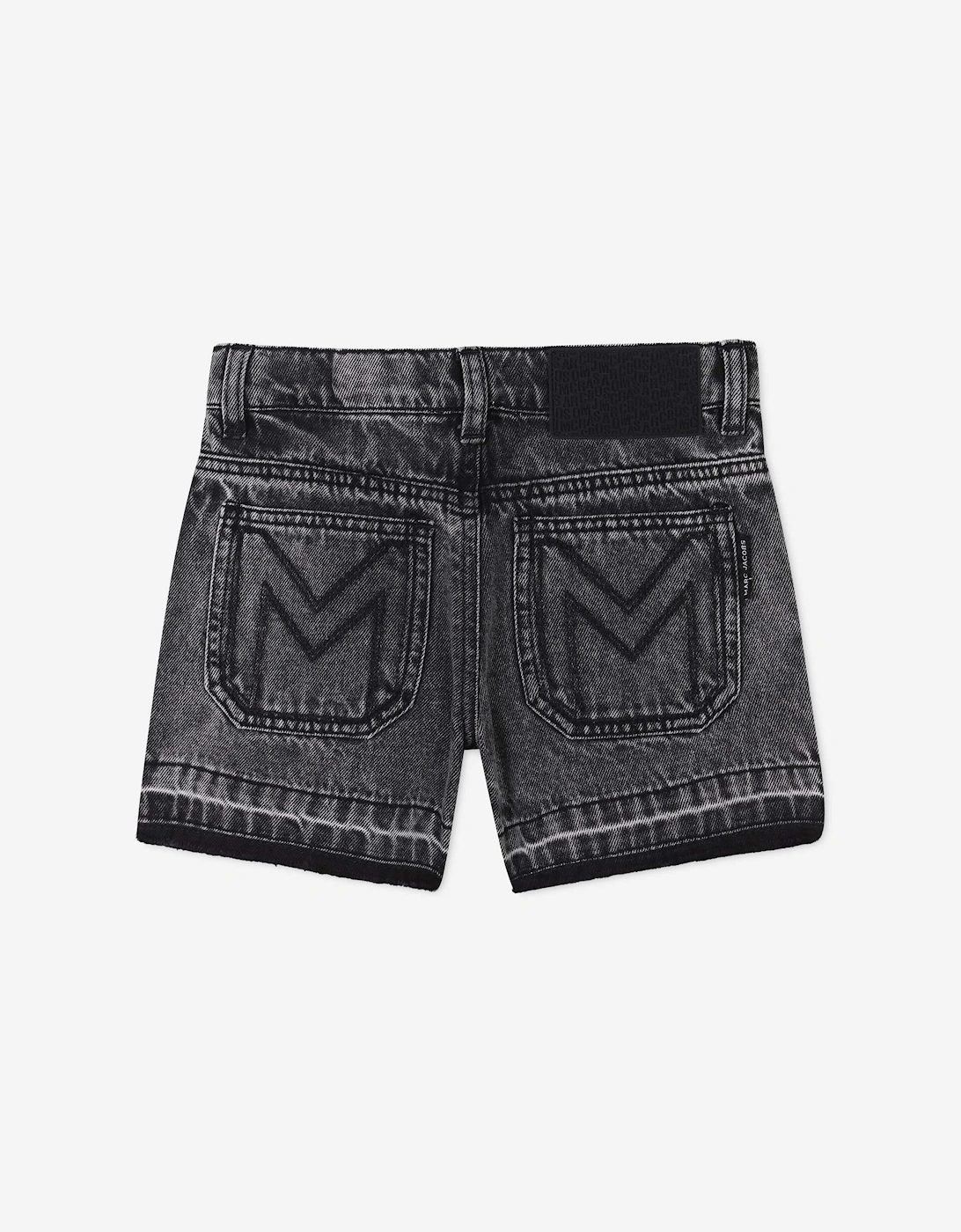 Girls Diamante Daisy Denim Shorts in Black