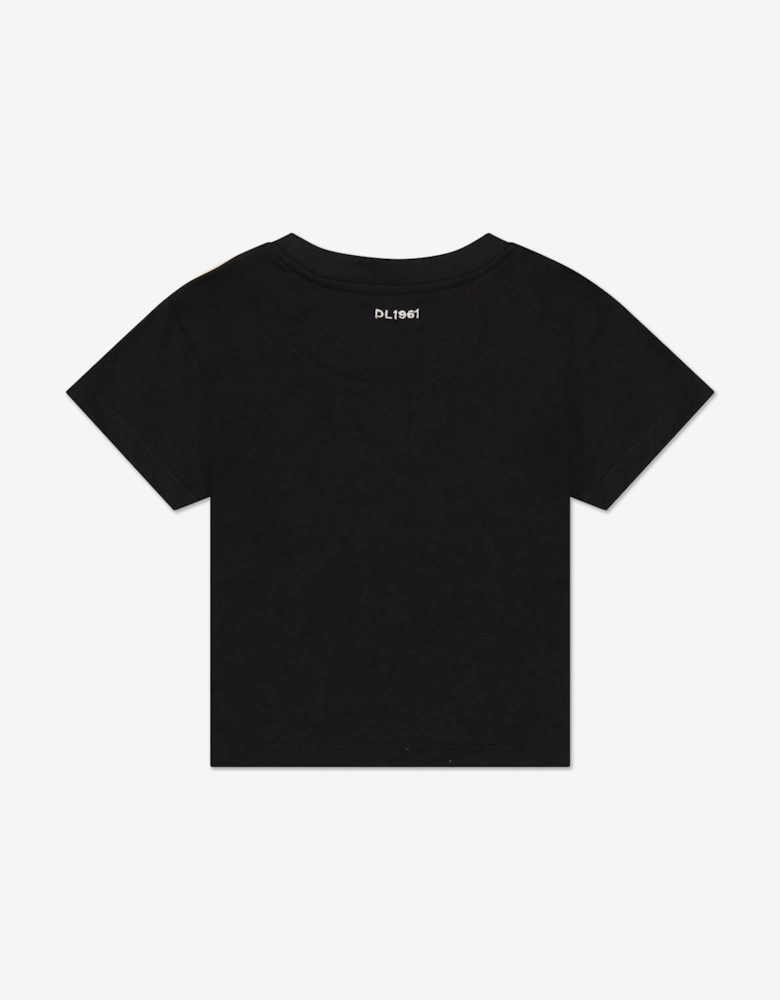 Girls Cotton T-Shirt in Black