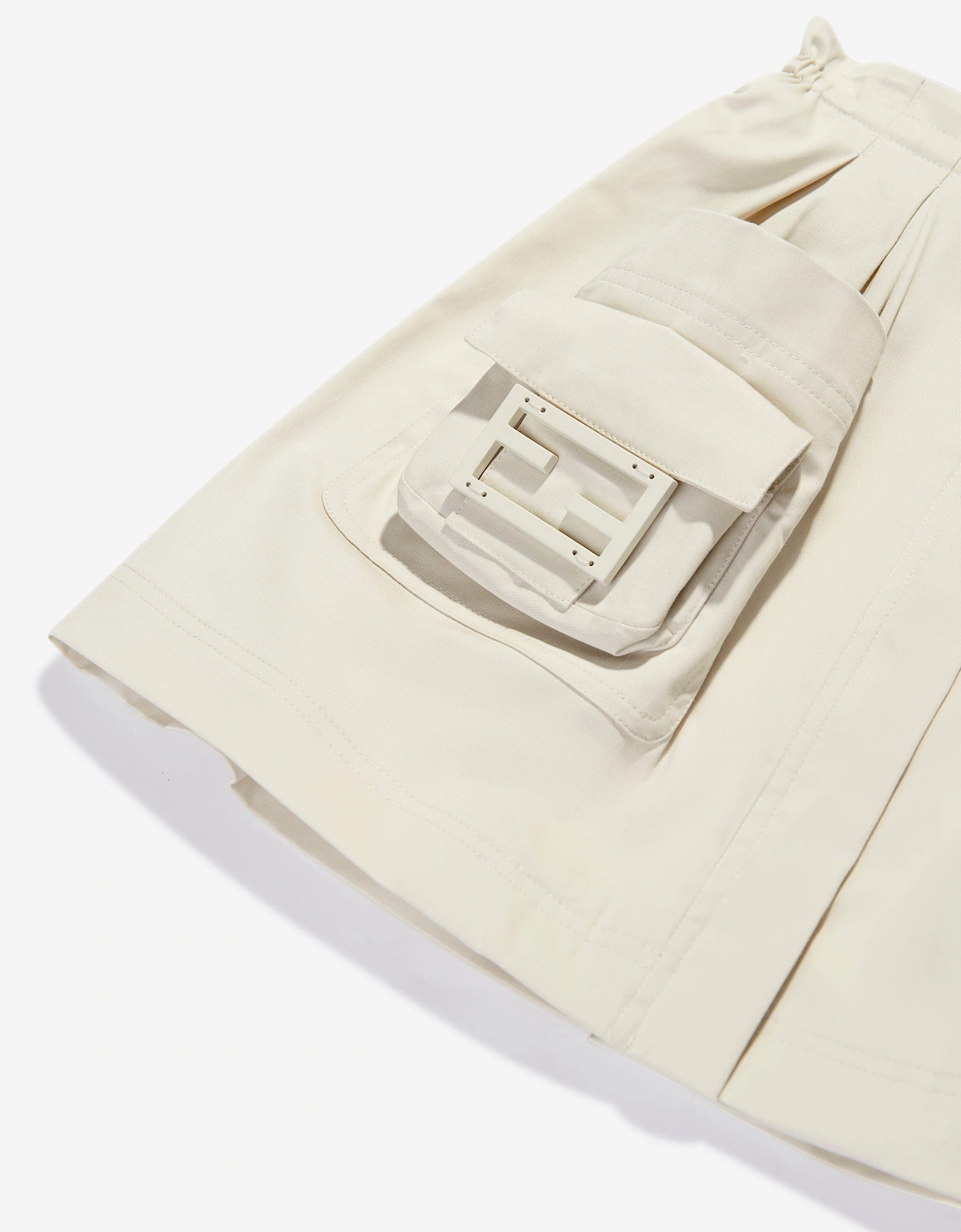 Girls Cargo Pocket Skirt in Ivory