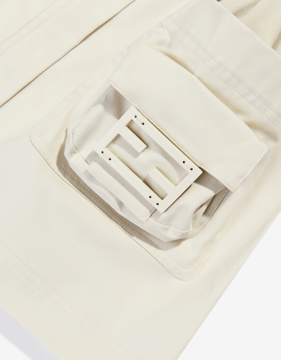 Girls Cargo Pocket Skirt in Ivory