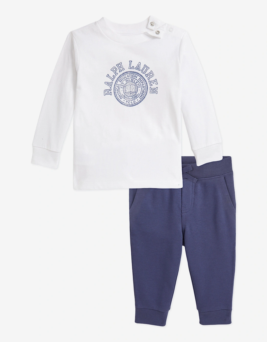 Baby Boys Long Sleeve T-Shirt and Pants Set in White, 5 of 4