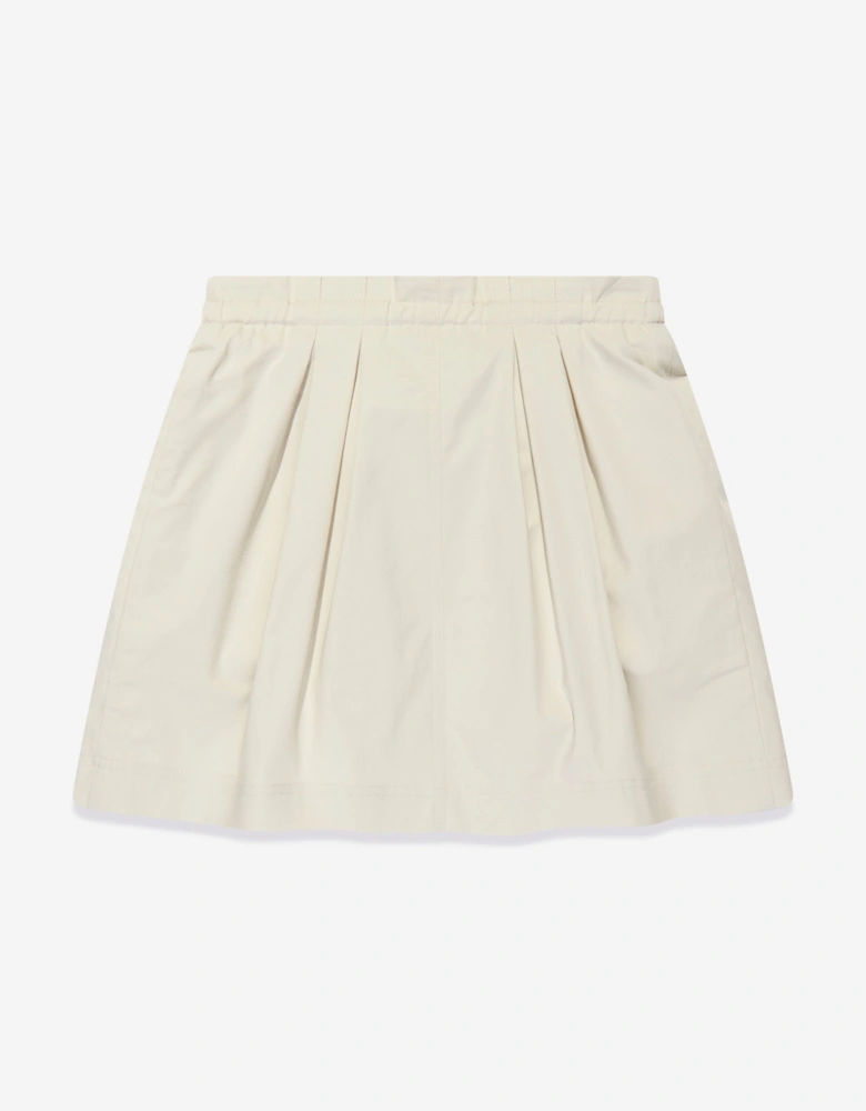 Girls Cargo Pocket Skirt in Ivory