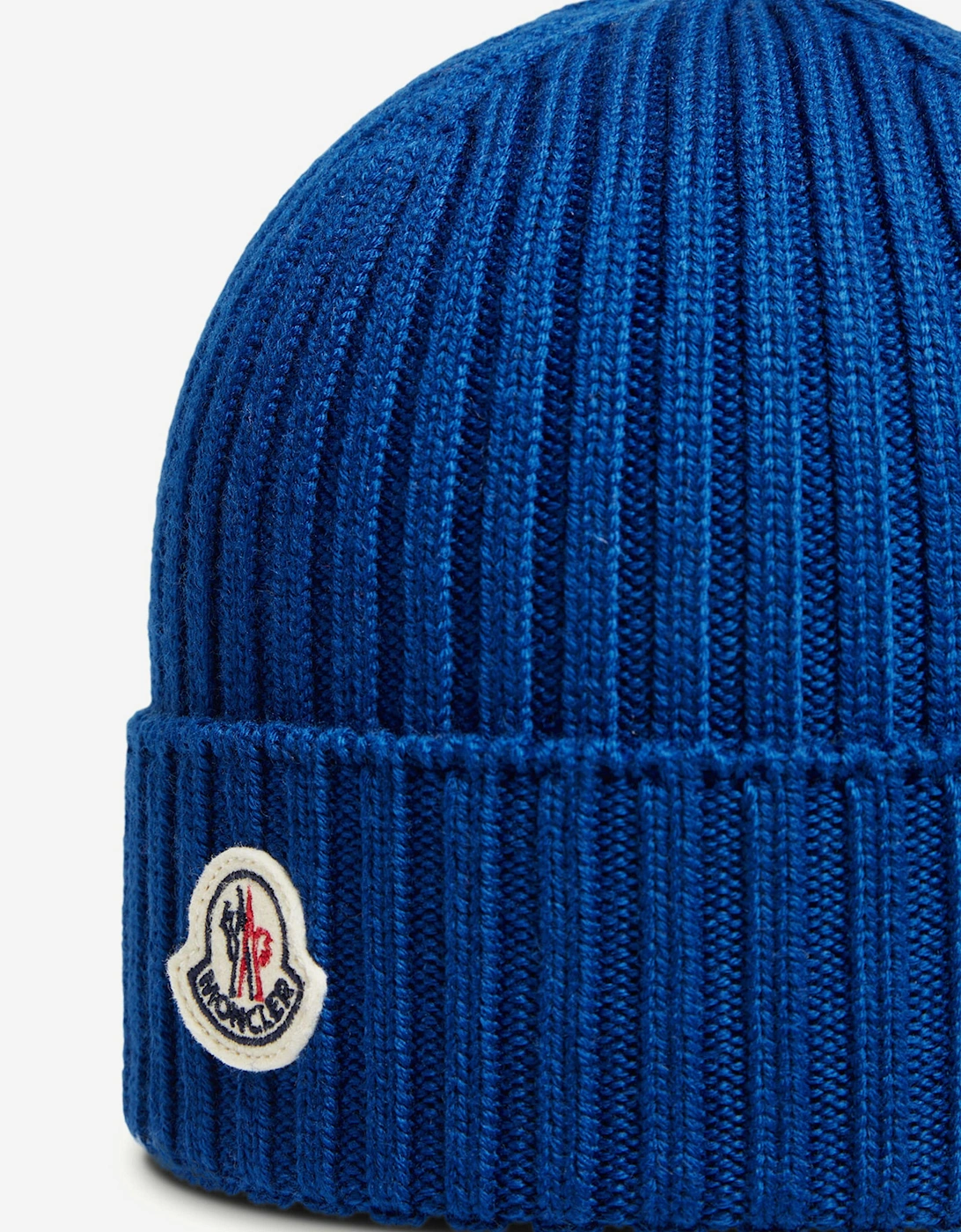 Kids Wool Knit Beanie Hat in Navy