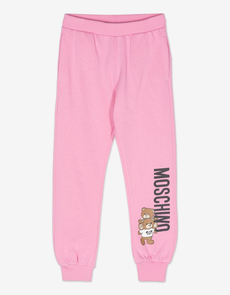 Girls Teddy Bear Logo Joggers in Pink