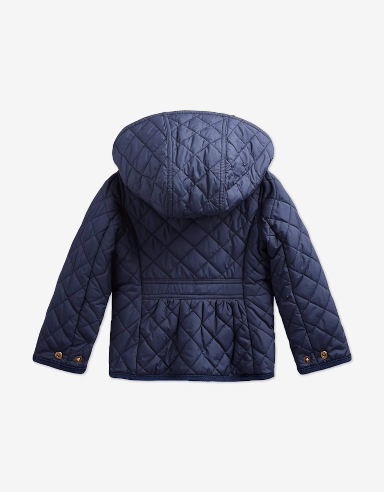 Girls Audrey Quilted Barn Jacket in Navy
