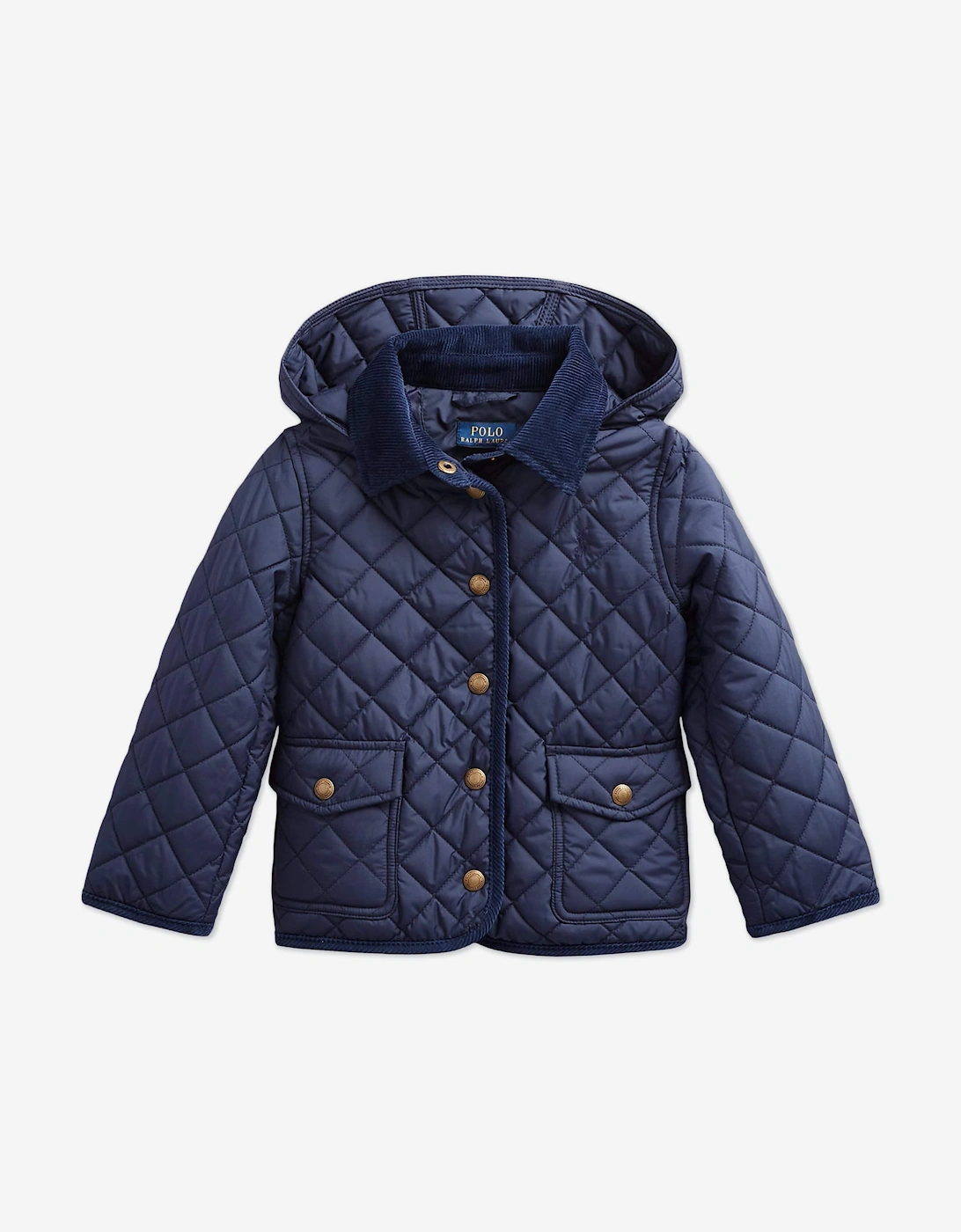 Girls Audrey Quilted Barn Jacket in Navy, 5 of 4