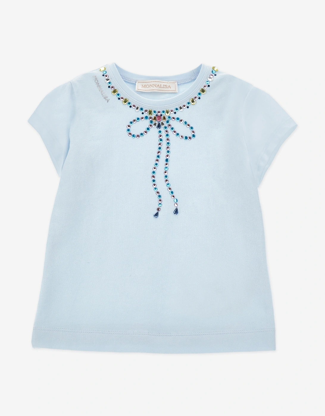 Girls Studded Bow Necklace in Blue, 5 of 4