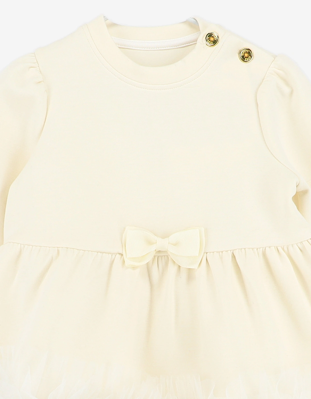Angels Face Baby Girls Dawn Tulle Trim Dress in Ivory