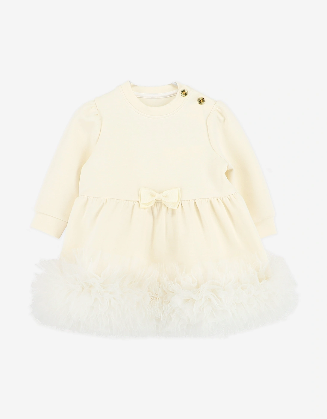 Angels Face Baby Girls Dawn Tulle Trim Dress in Ivory, 5 of 4