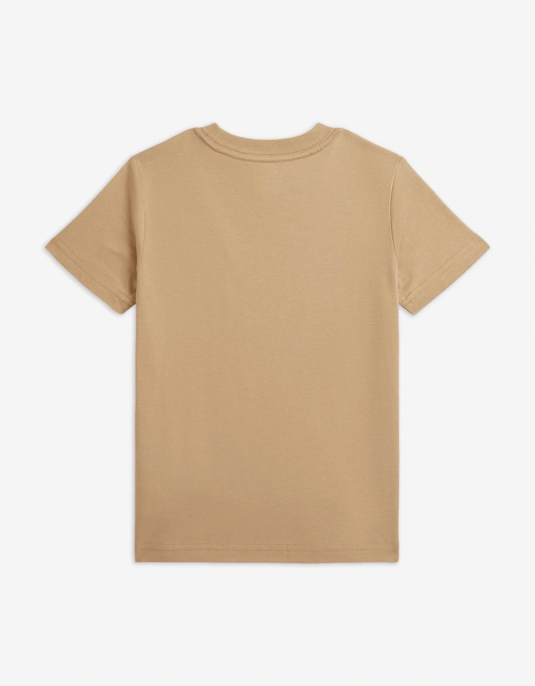 Boys Jersey Pocket T-Shirt in Beige