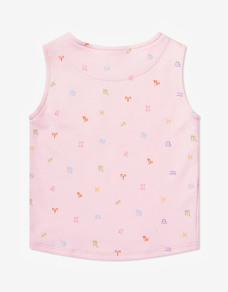 Girls Marcie Star Signs Tank Top in Pink