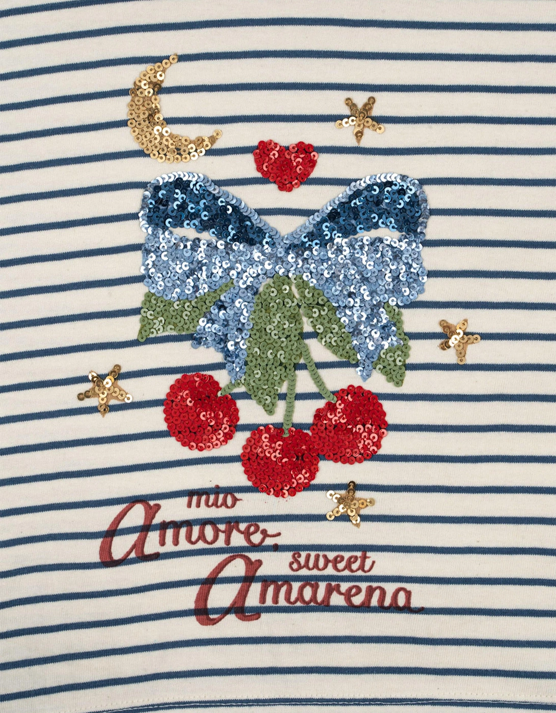 Girls Long Sleeve Cherry T-Shirt in Multicolour