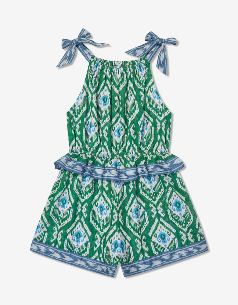 Girls Wylie Frill Halter Playsuit in Green