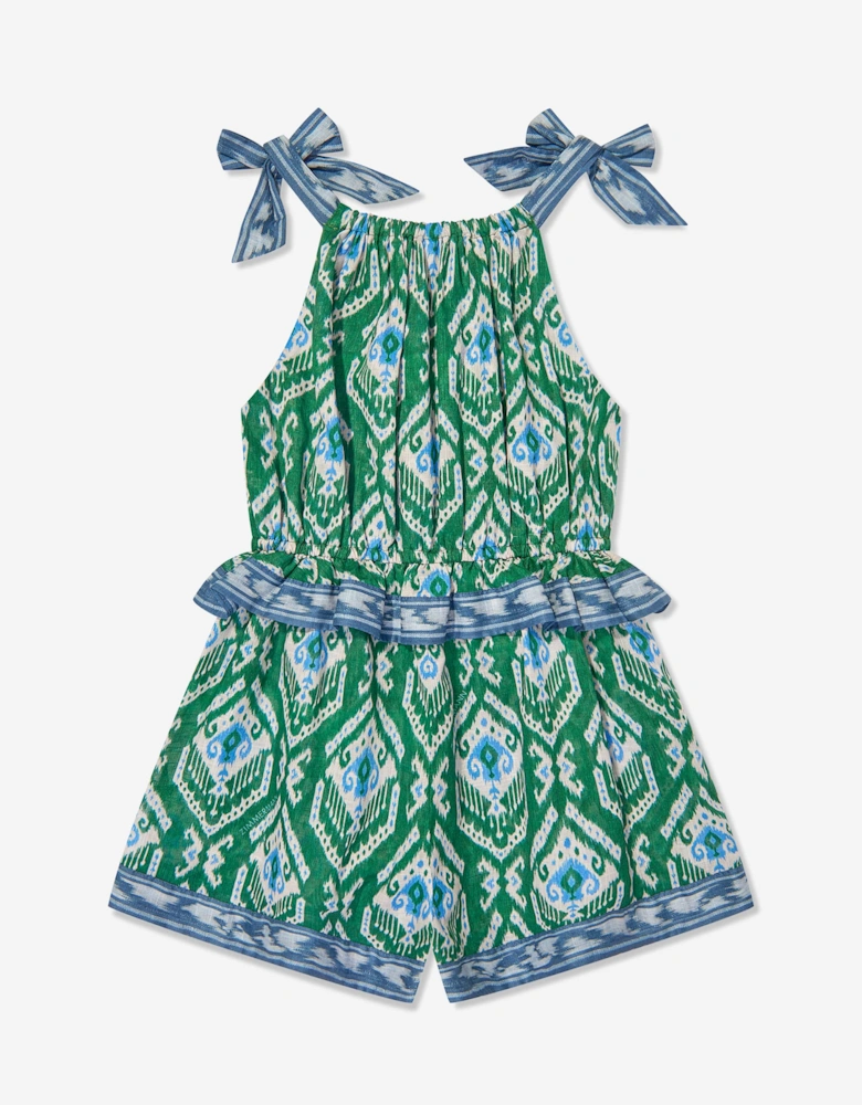 Girls Wylie Frill Halter Playsuit in Green