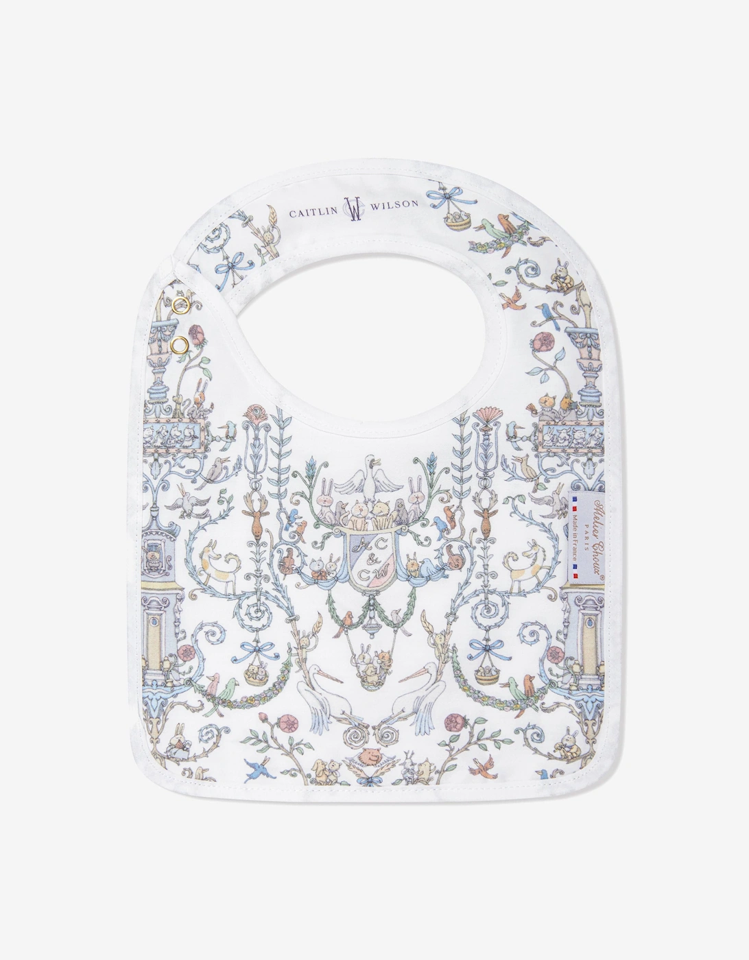 Baby Satin Toile De Jouy & Caitlin Wilson Bib in Blue