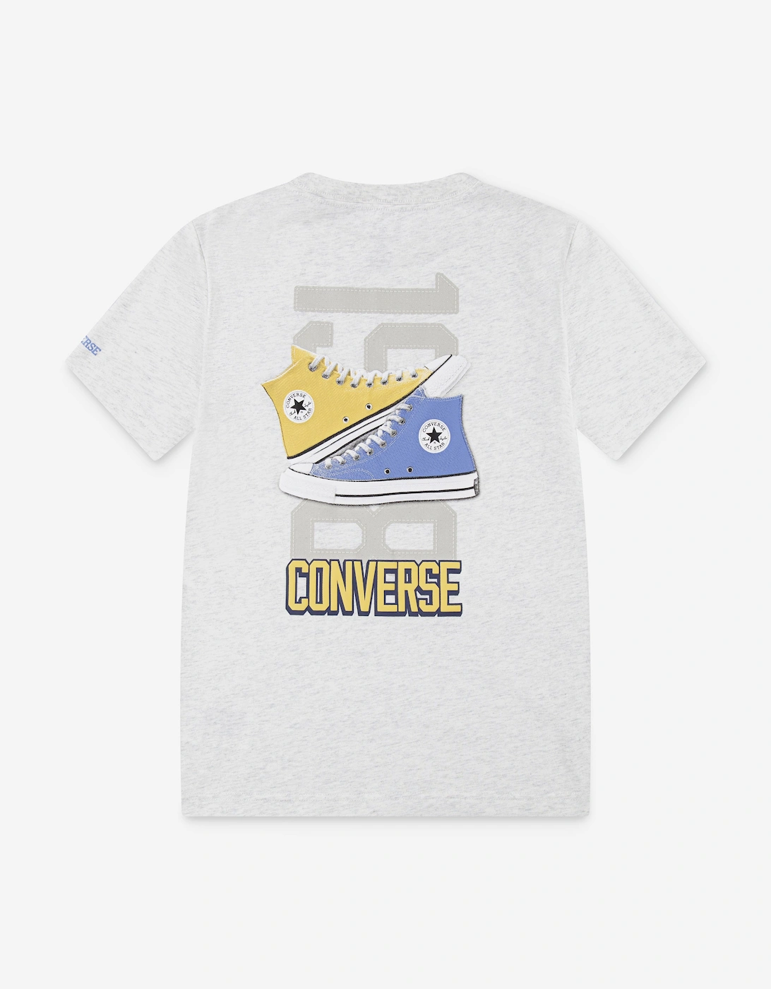 Boys Retro Front Back Trainers T-Shirt in Grey