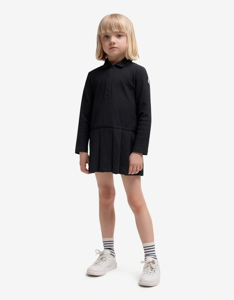 Girls Polo Dress in Navy