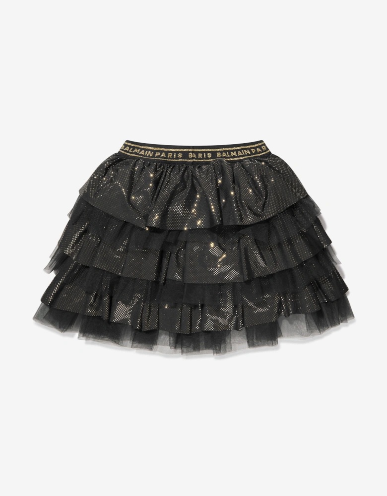 Girls Ruffle Skirt in Black