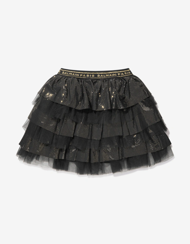 Girls Ruffle Skirt in Black