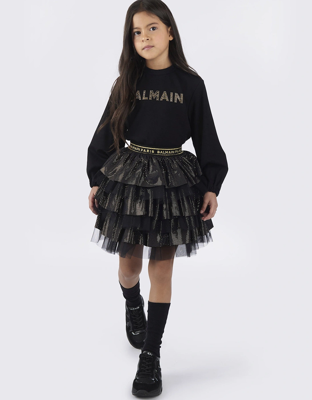 Girls Ruffle Skirt in Black