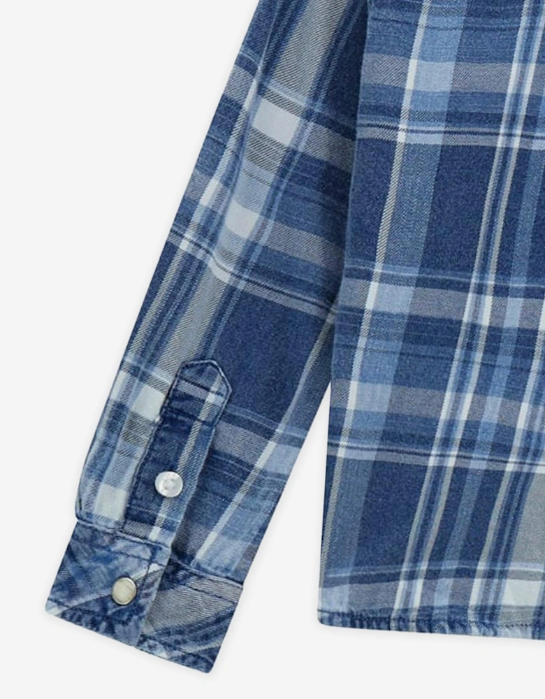Boys Cotton Twill Shirt in Blue