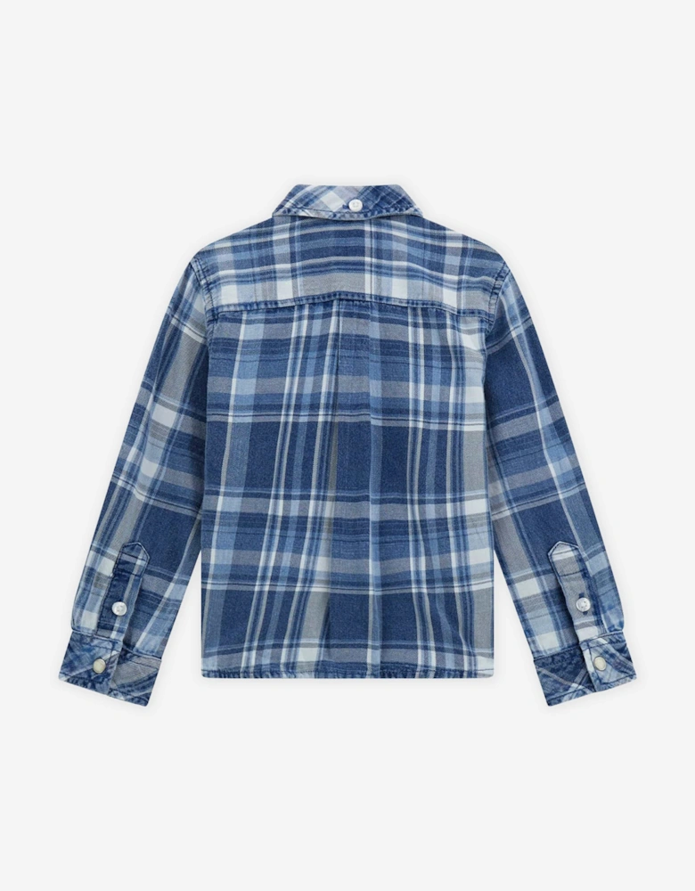 Boys Cotton Twill Shirt in Blue