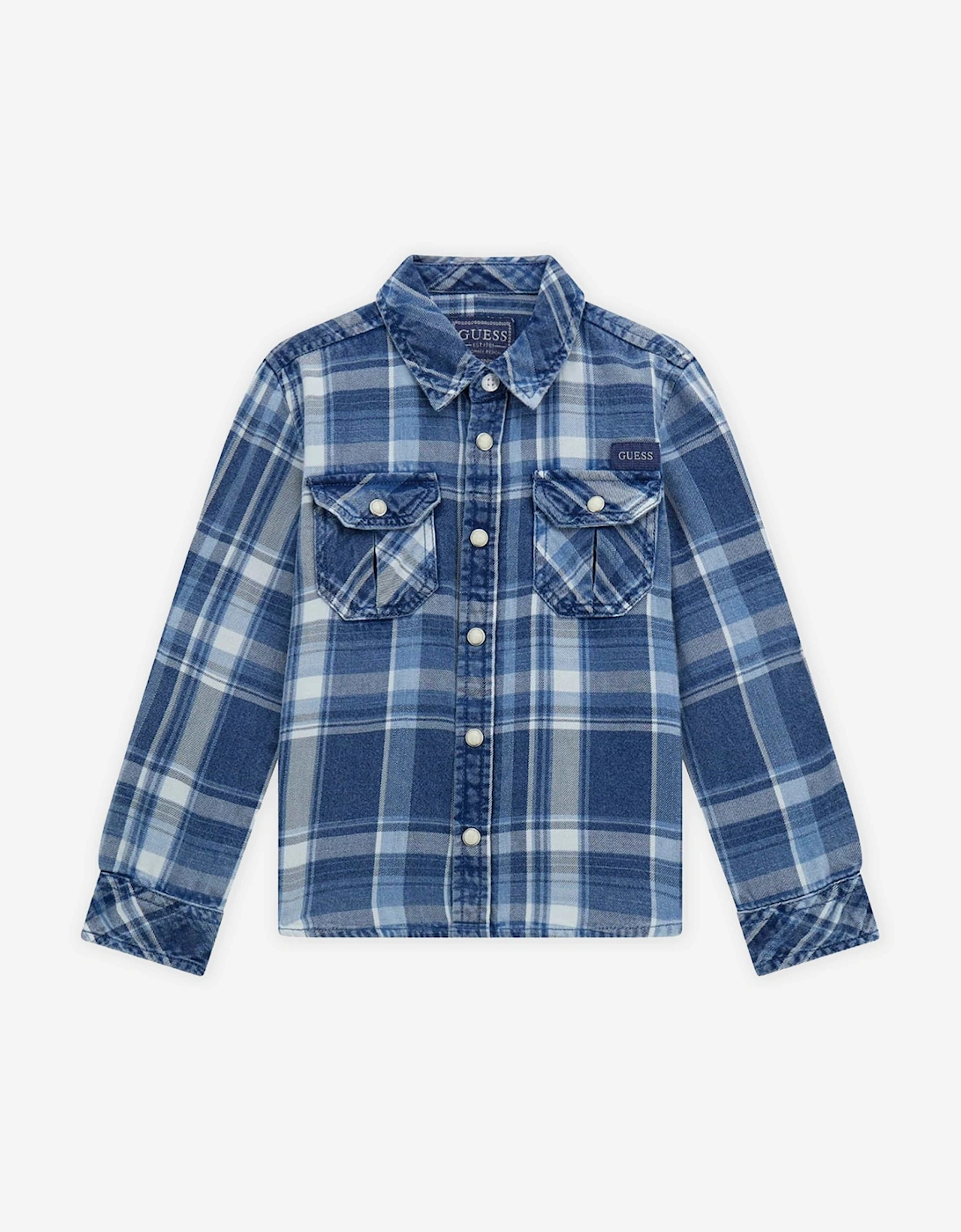 Boys Cotton Twill Shirt in Blue, 5 of 4