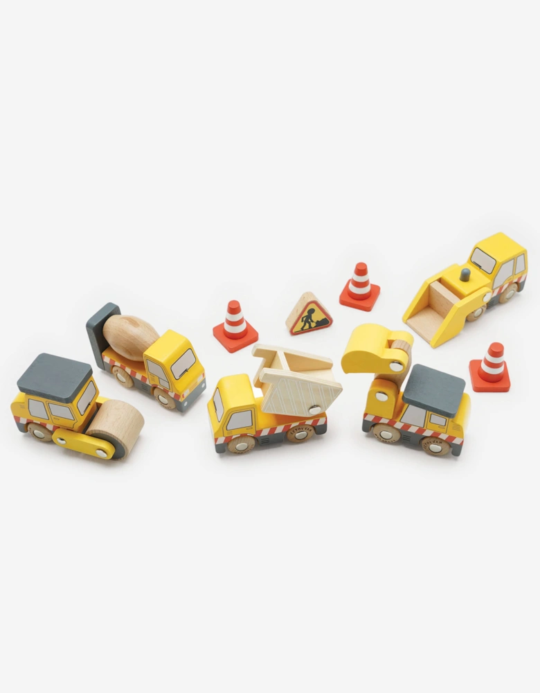 Construction Toy Cars, Trucks & Diggers-7 Piece (W:8.5 x D:3.2 x H:6.5cm)