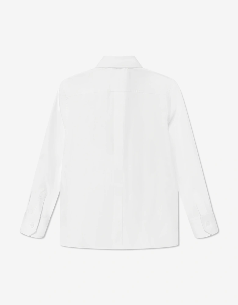Boys Long Sleeve Logo Shirt in White