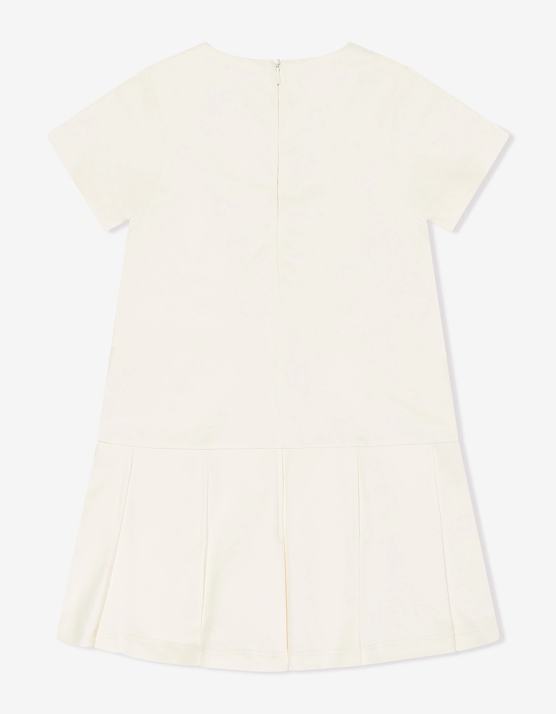 Girls Embroidered Badge Dress in Ivory