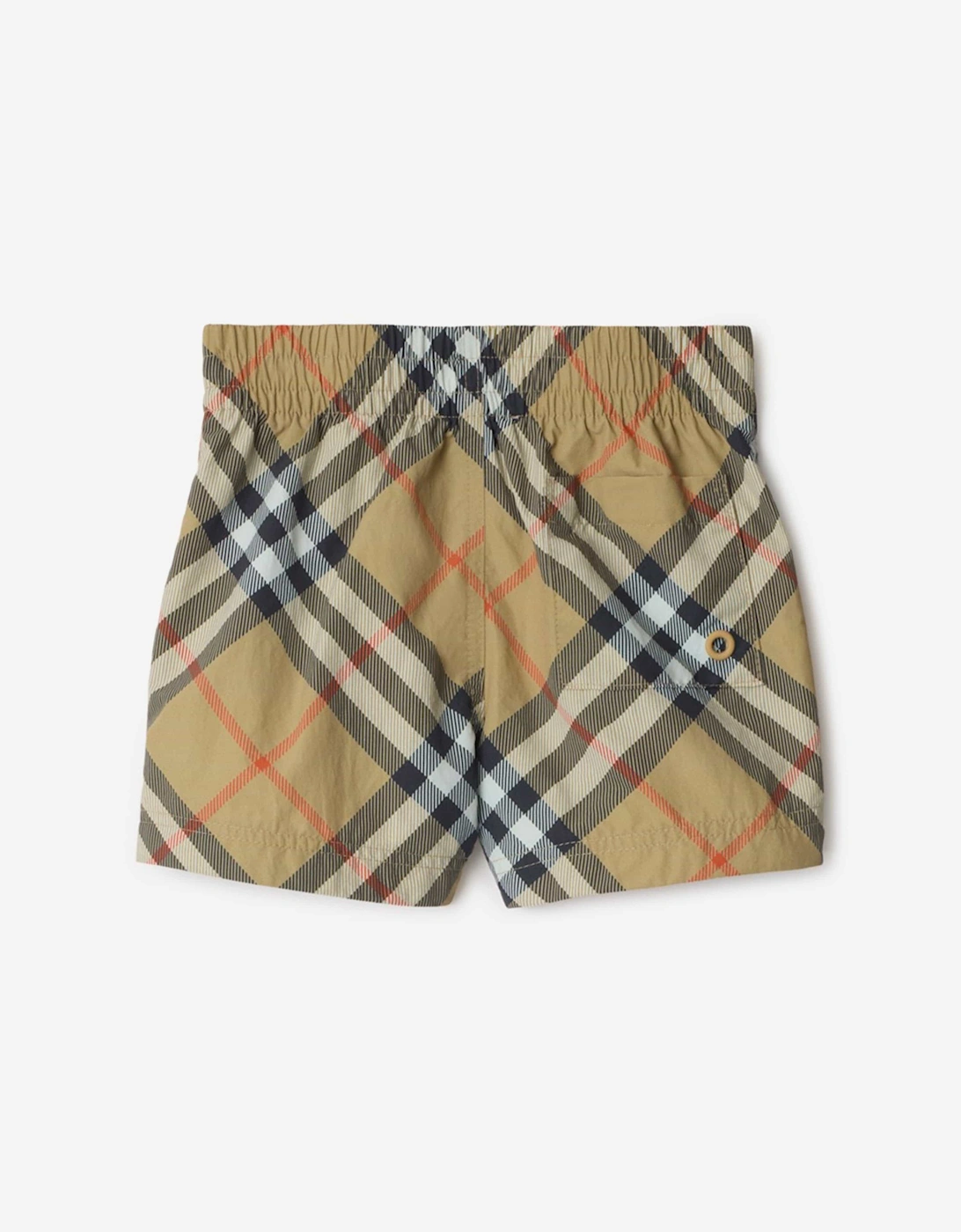 Baby Boys Check Mini Atticus Swim Shorts in Beige