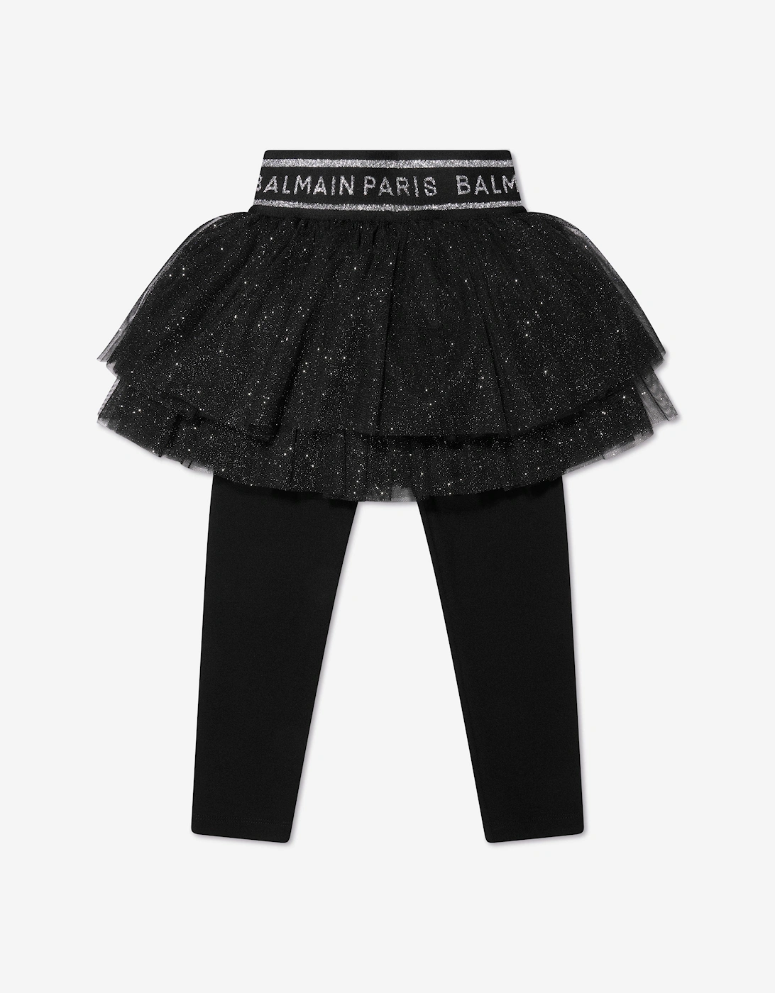 Girls Tutu Leggings in Black, 6 of 5