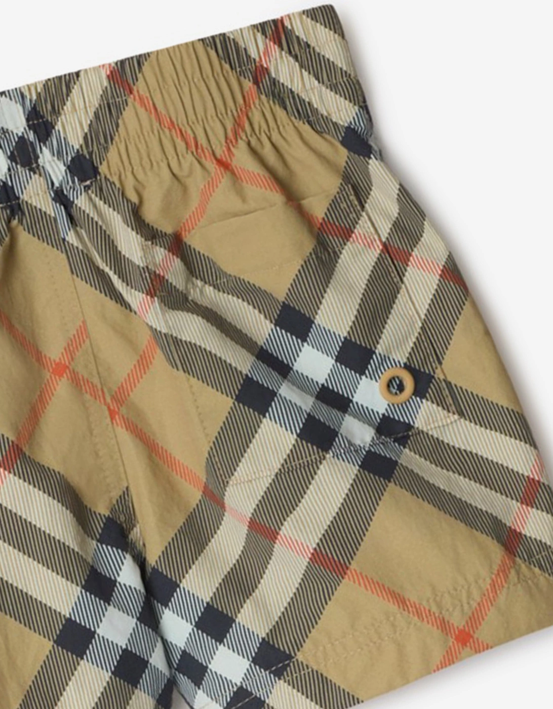 Baby Boys Check Mini Atticus Swim Shorts in Beige
