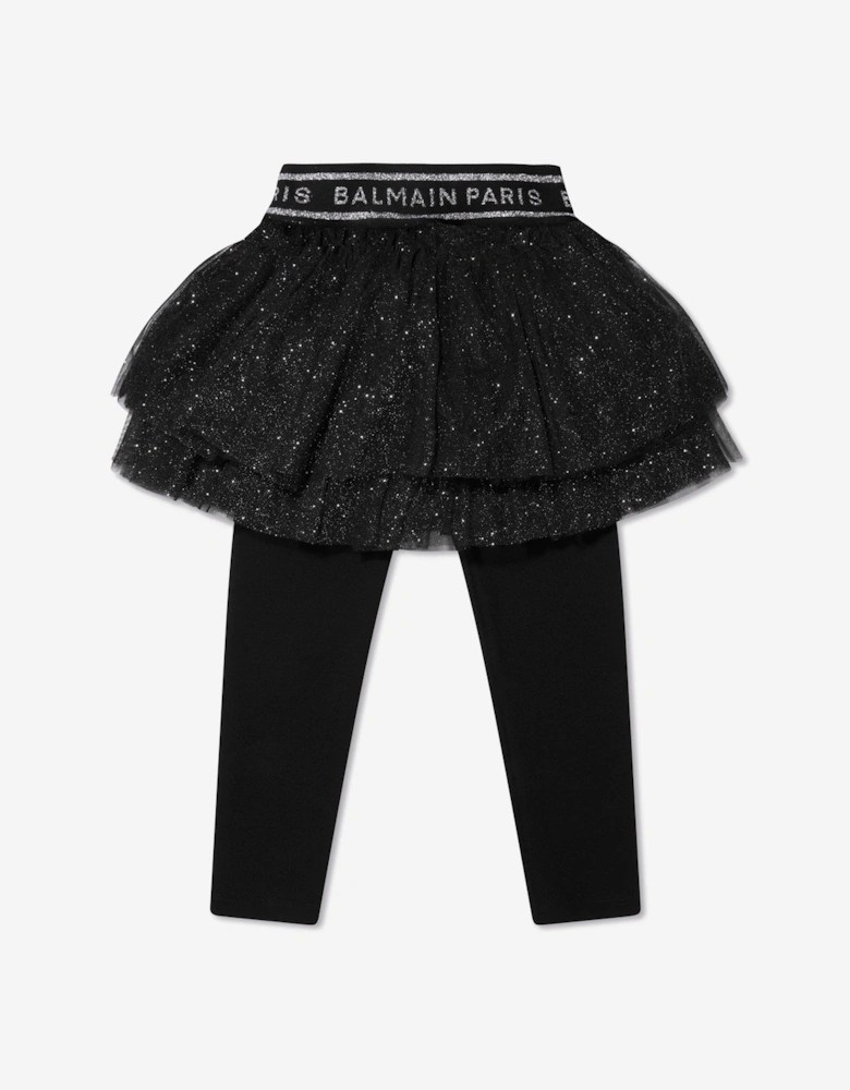 Girls Tutu Leggings in Black