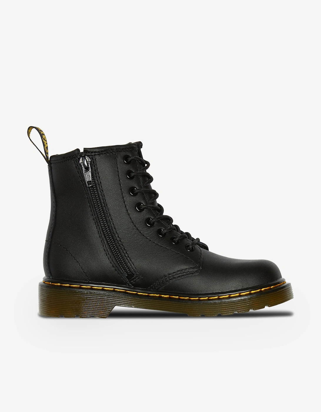 Kids 1460 Softy T Leather Lace Up Boots in Black, 7 of 6