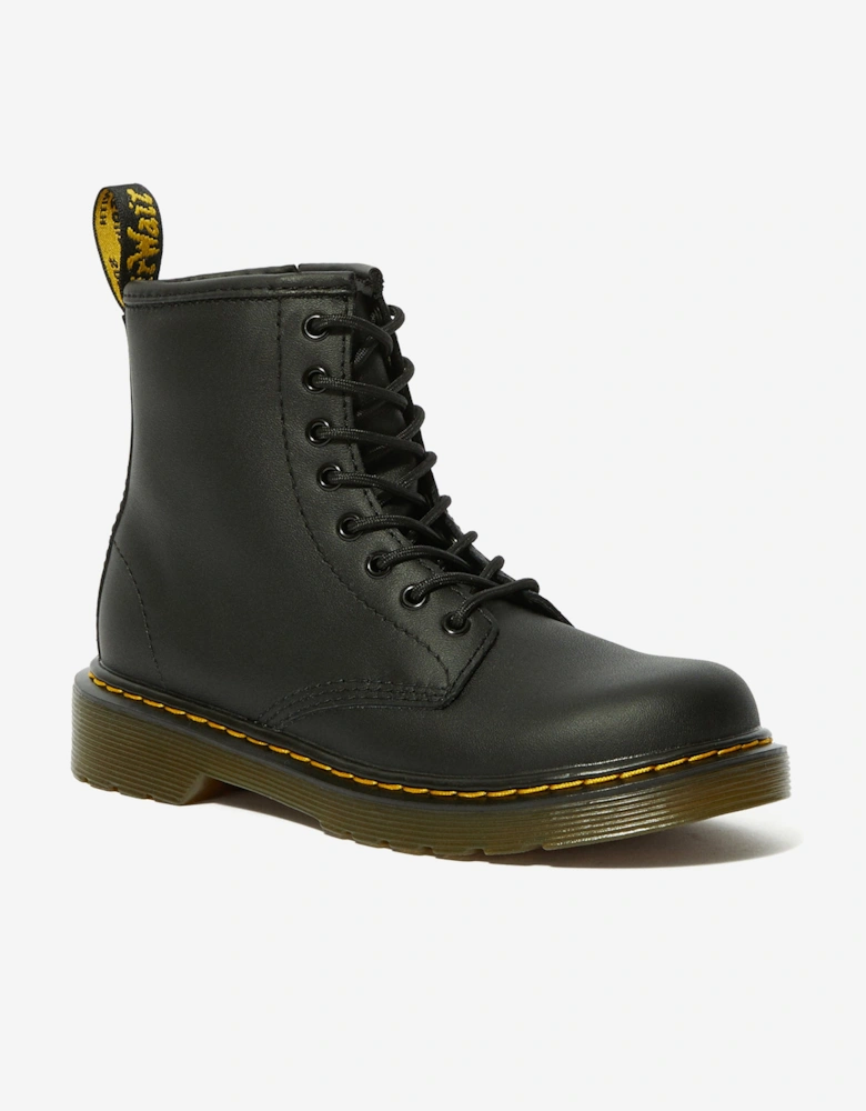 Kids 1460 Softy T Leather Lace Up Boots in Black