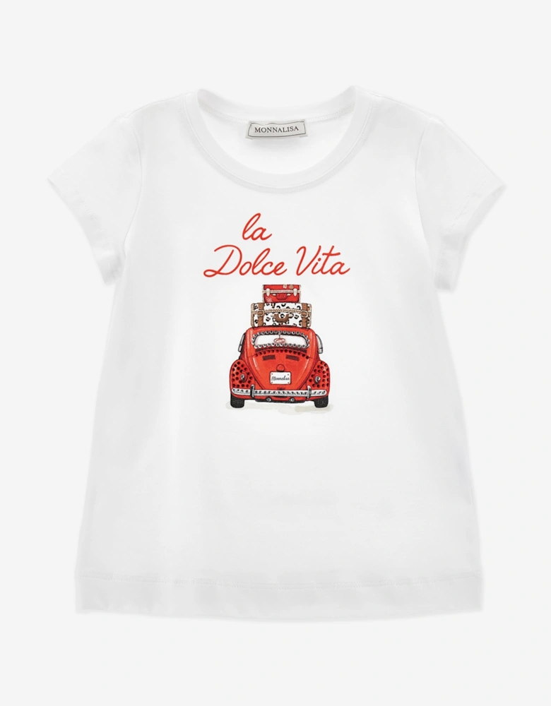 Girls La Dolce Vita T-Shirt in White