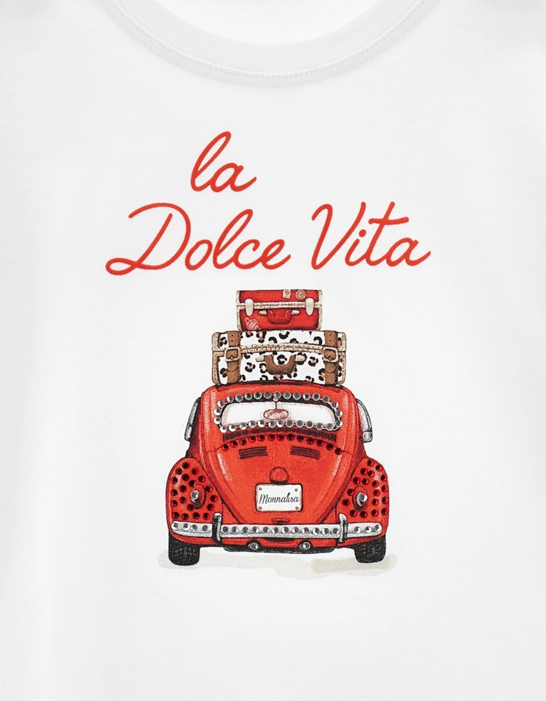 Girls La Dolce Vita T-Shirt in White