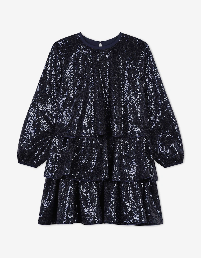 Billieblush Girls Sequin Occasion Dress in Blue