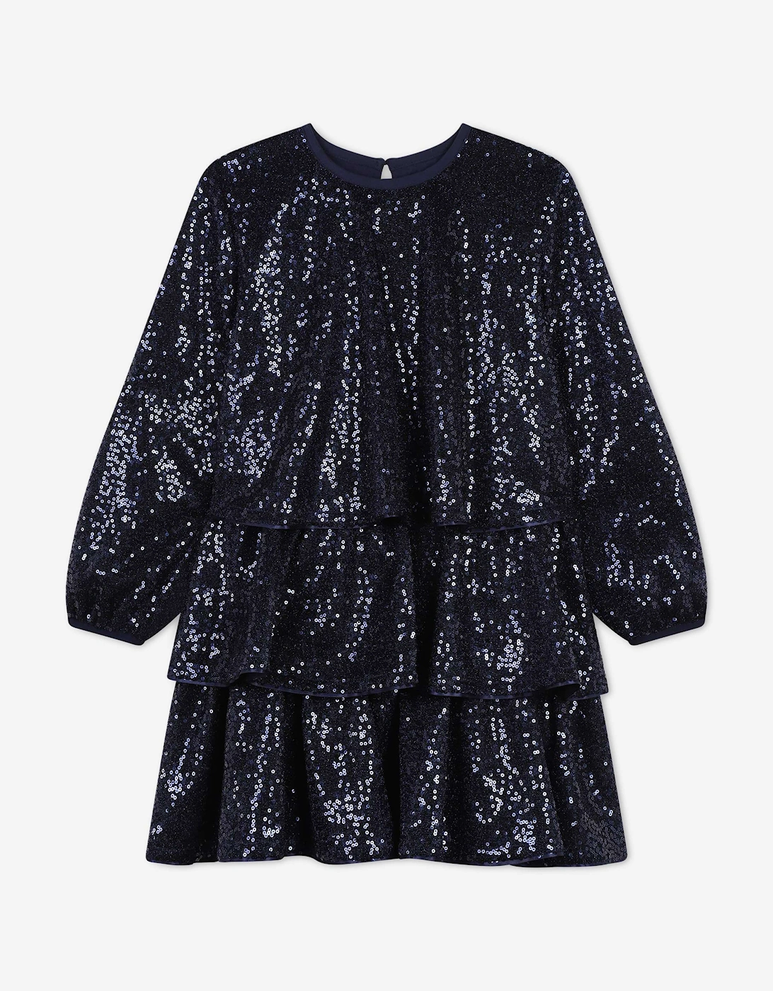 Billieblush Girls Sequin Occasion Dress in Blue, 5 of 4