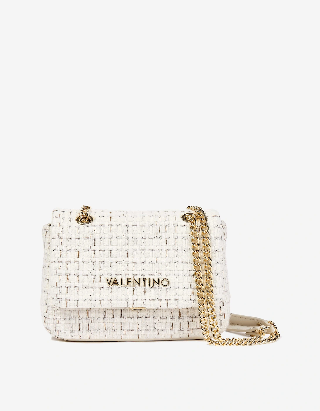 Valentino Girls Cream 'S Tweed Flap Bag In Ivory (18.5Cm) - Size: One Size, Kids