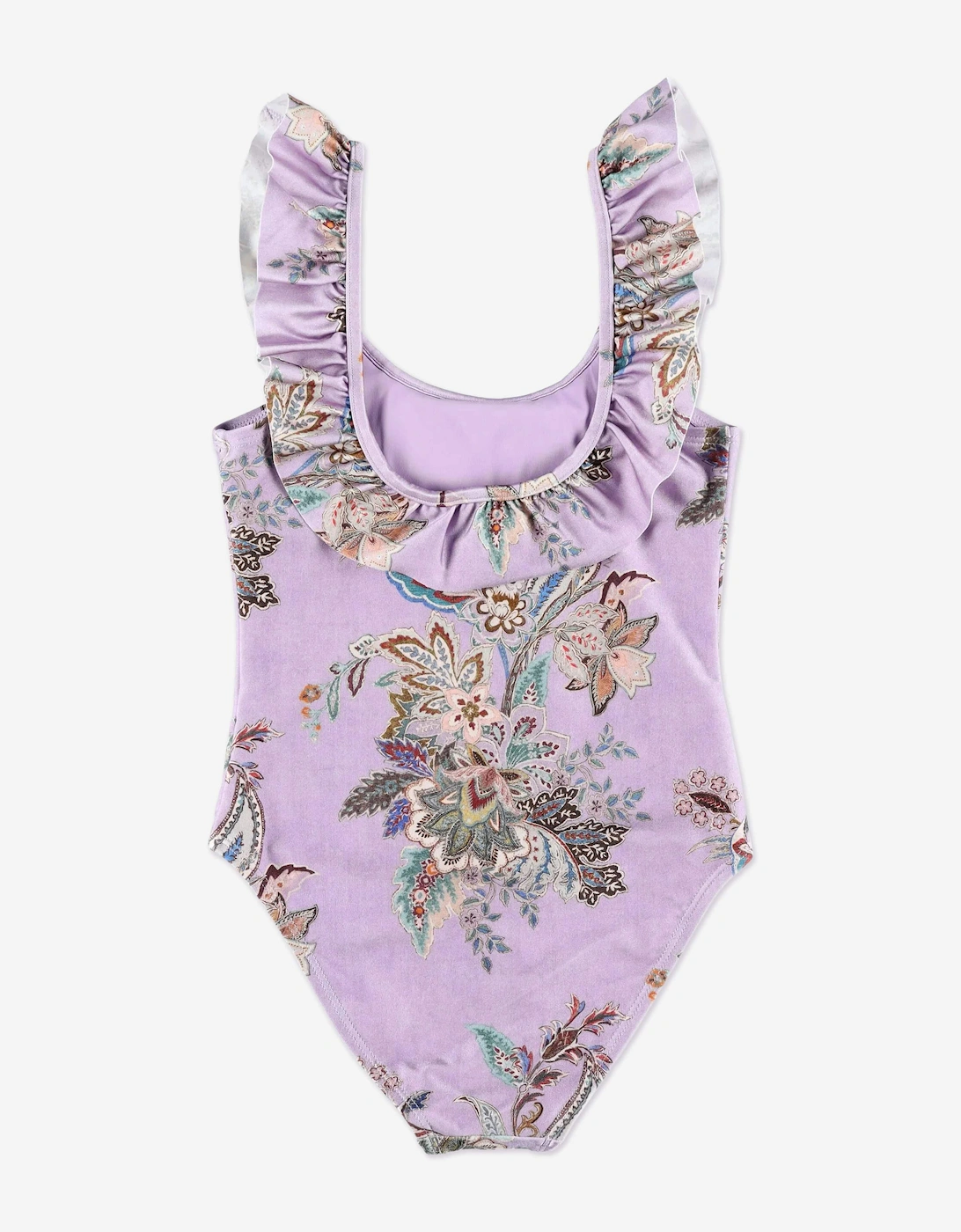 Girls Rhiannon Trim Racer Swimsuit in Purple