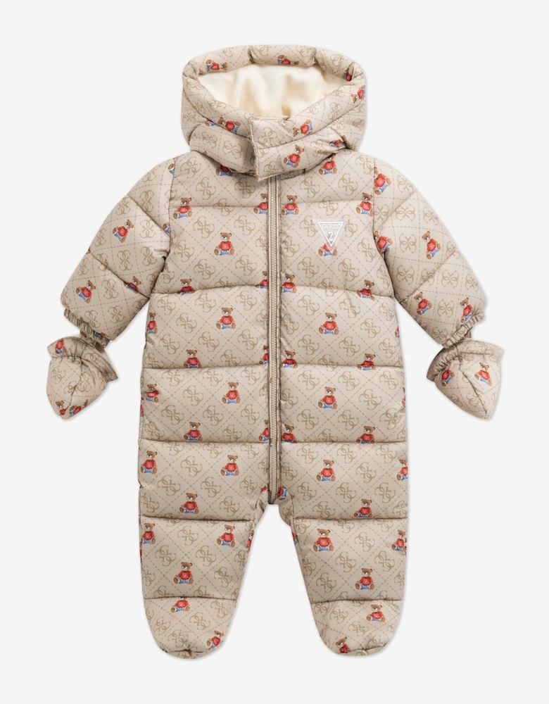Baby Hooded Snowsuit in Ivory