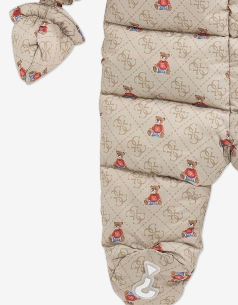 Baby Hooded Snowsuit in Ivory